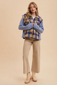 Annie Wear Faux Fur Plaid Button Up Jacket - Brittney MADE