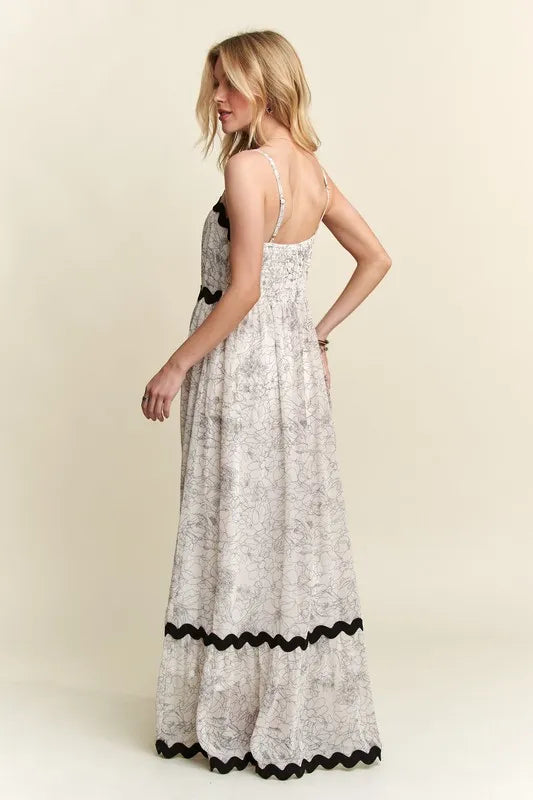 ADORA Floral Adjustable Strap Maxi Cami Dress - Brittney MADE