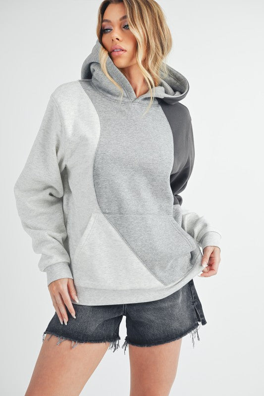 Aemi + Co Color Block Hoodie with Kangaroo Pocket - Brittney MADE