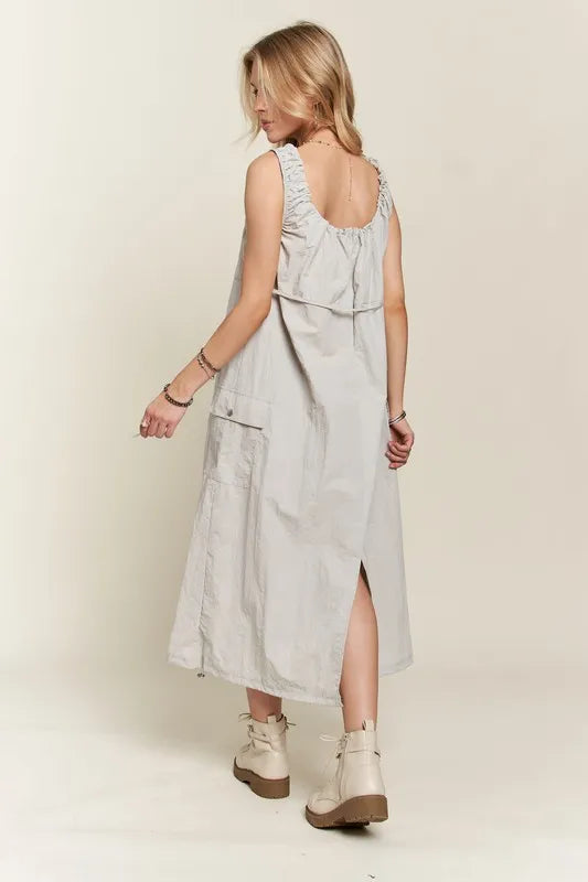 ADORA Drawstring Slit Back Cargo Dress - Brittney MADE