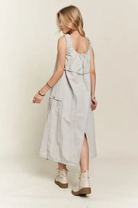 ADORA Drawstring Slit Back Cargo Dress - Brittney MADE