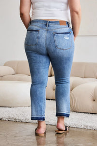 Judy Blue Full Size Release Hem Cropped Bootcut Jeans - Brittney MADE