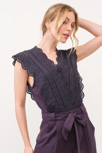 And The Why Laced Surplice Tie Waist Jumpsuit - Brittney MADE