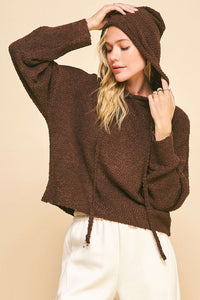 Davi & Dani Drop Shoulder Long Sleeve Hooded Sweater - Brittney MADE
