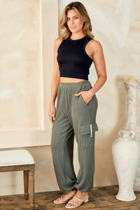 Hailey & Co Textured Rib Cargo Pants - Brittney MADE