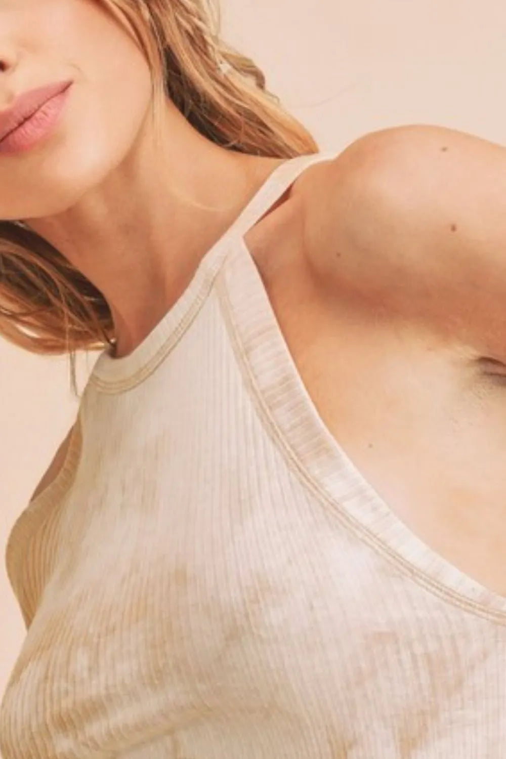 Aemi + Co Ribbed Tie-Dye Round Neck Tank - Brittney MADE