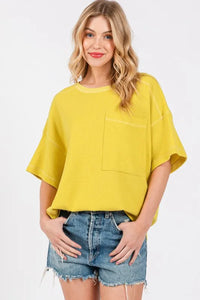 Cesfemme Textured Drop Shoulder T-Shirt - Brittney MADE