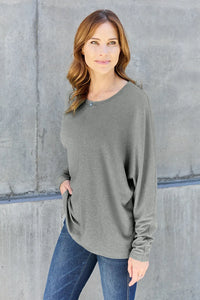 Double Take Full Size Round Neck Long Sleeve T-Shirt - Brittney MADE