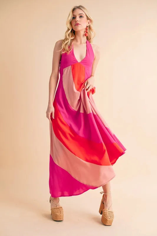 Aemi+Co Color Block Sleeveless Maxi Dress - Brittney MADE
