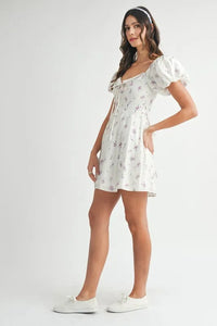 MABLE Floral Print Puff Sleeve Mini Dress - Brittney MADE
