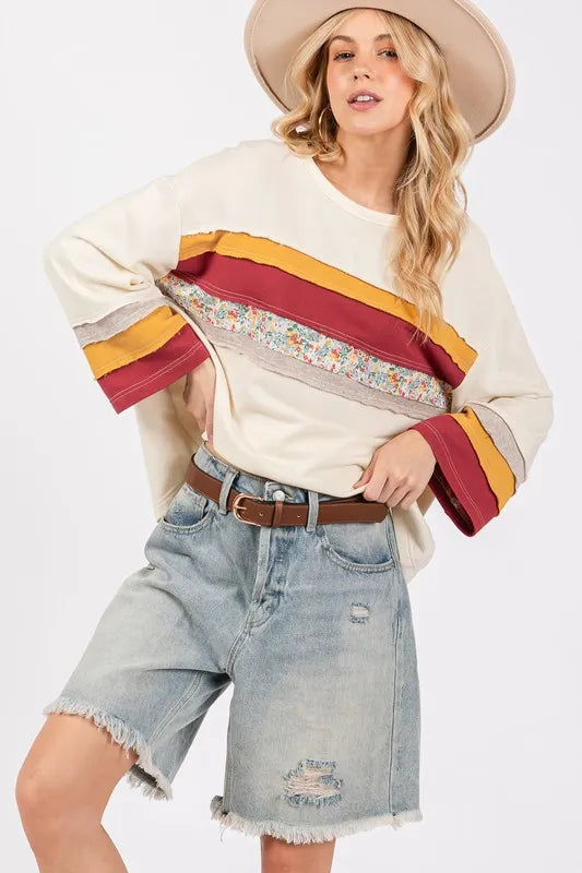 SAGE + FIG French Terry Color Block T-Shirt - Brittney MADE