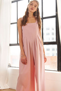 ADORA Square Neck Wide Leg Overalls with Pockets - Brittney MADE