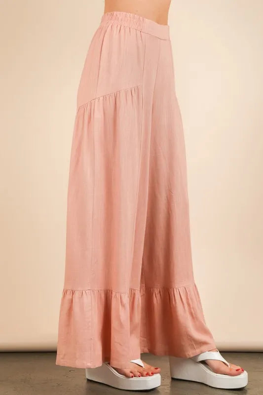 VERY J Palazzo Elastic Waist Comfy Pants - Brittney MADE