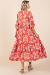 Mittoshop Abstract Leaf Print Tiered Ruffle Dress - Brittney MADE