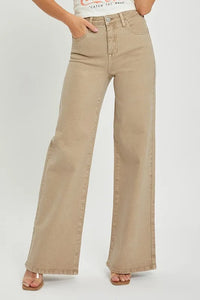 RISEN Full Size Tummy Control High Rise Wide Leg Jeans Plus Size - Brittney MADE
