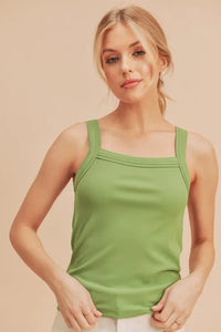 Aemi + Co Square Neck Wide Strap Tank - Brittney MADE