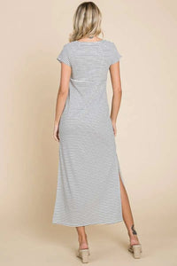 Culture Code Full Size Striped Twisted Detail Dress - Brittney MADE