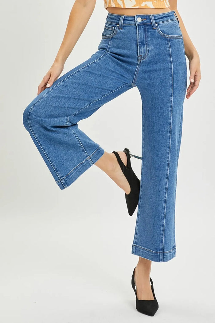 RISEN Full Size High Rise Wide Leg Jeans - Brittney MADE