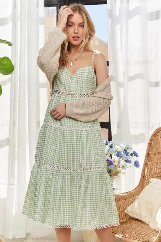 ADORA Gingham Detail Washed Dress - Brittney MADE