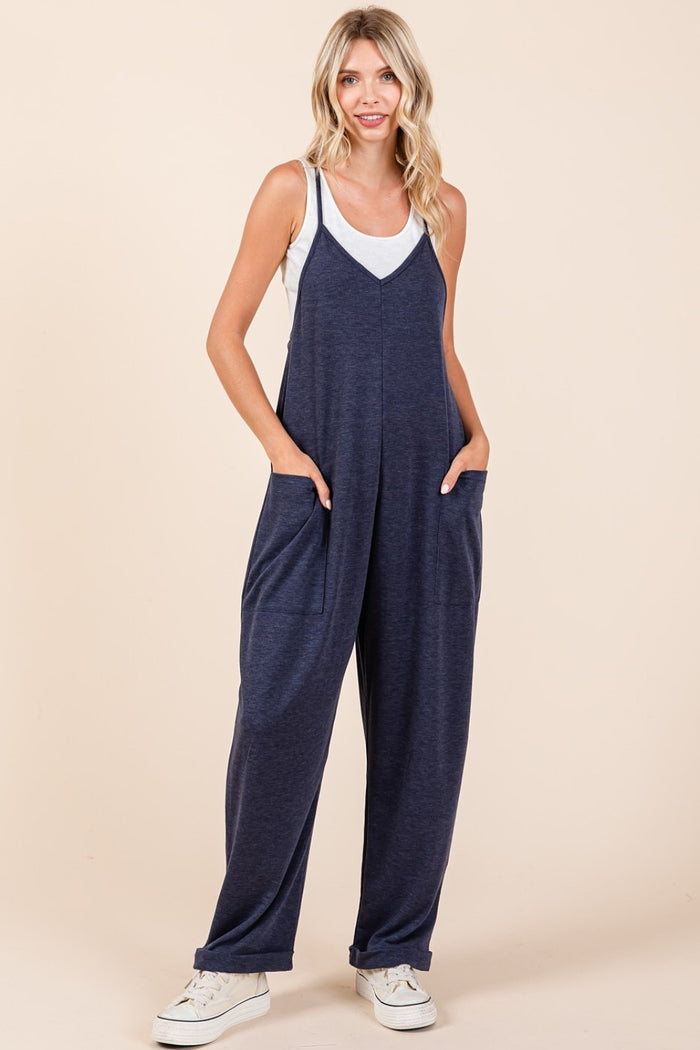Mittoshop Patch Pocket Wide Leg Sleeveless Jumpsuit - Brittney MADE