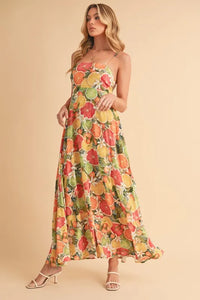 Aemi + Co Fruit Print Square Neck Maxi Cami Dress - Brittney MADE