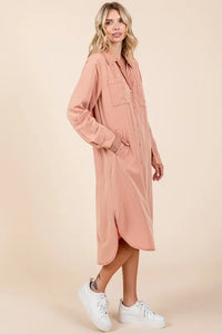 Mittoshop Button Down Long Sleeve Shirt Dress - Brittney MADE