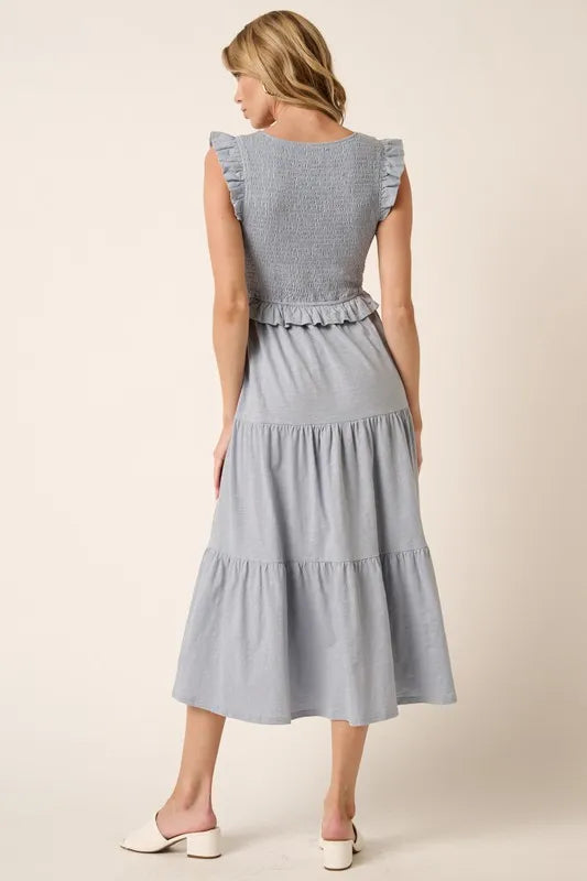 Mittoshop Smocked Ruffled Tiered Midi Dress - Brittney MADE