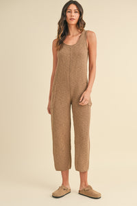 MABLE Sleeveless Knit Crop Jumpsuit with Pockets - Brittney MADE
