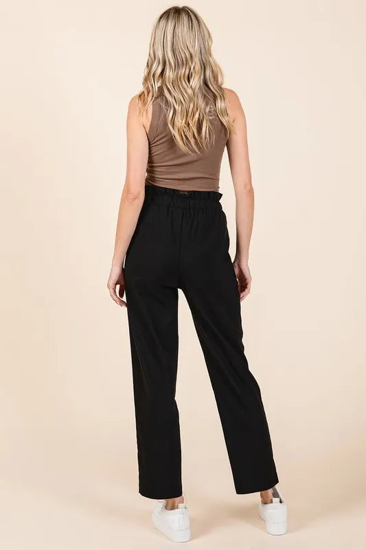 Mittoshop Paperbag Waist Tapered Straight Pants - Brittney MADE