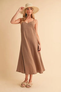 Aemi+Co Side Button Midi Cami Dress - Brittney MADE