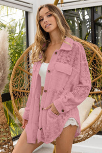 BiBi Oversized Lace Shacket with Front Pockets - Brittney MADE