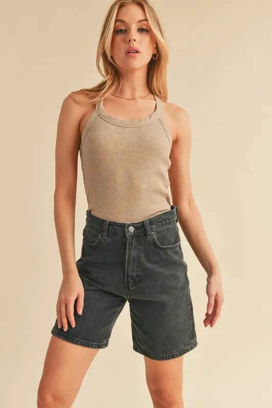 Aemi + Co Scoop Neck Ribbed Tank - Brittney MADE