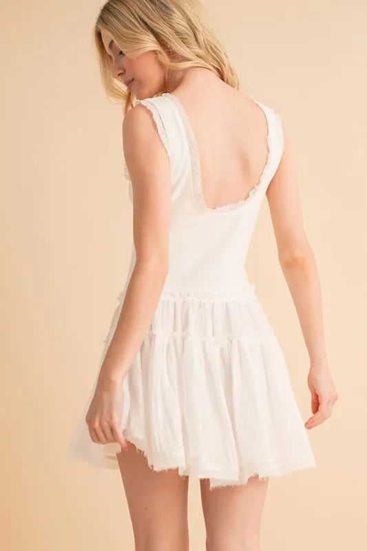 Aemi+Co Frill Sleeveless Drop Waist Mini Dress - Brittney MADE