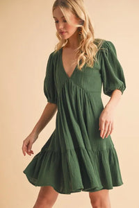 Aemi+Co Tied Back Ruffled Short Sleeve Mini Dress - Brittney MADE