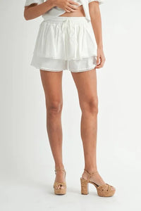 MABLE Collared Button Down Crop Top and Skort Set - Brittney MADE