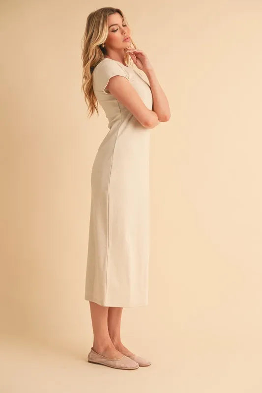 Aemi+Co Short Sleeve Midi Tee Dress - Brittney MADE