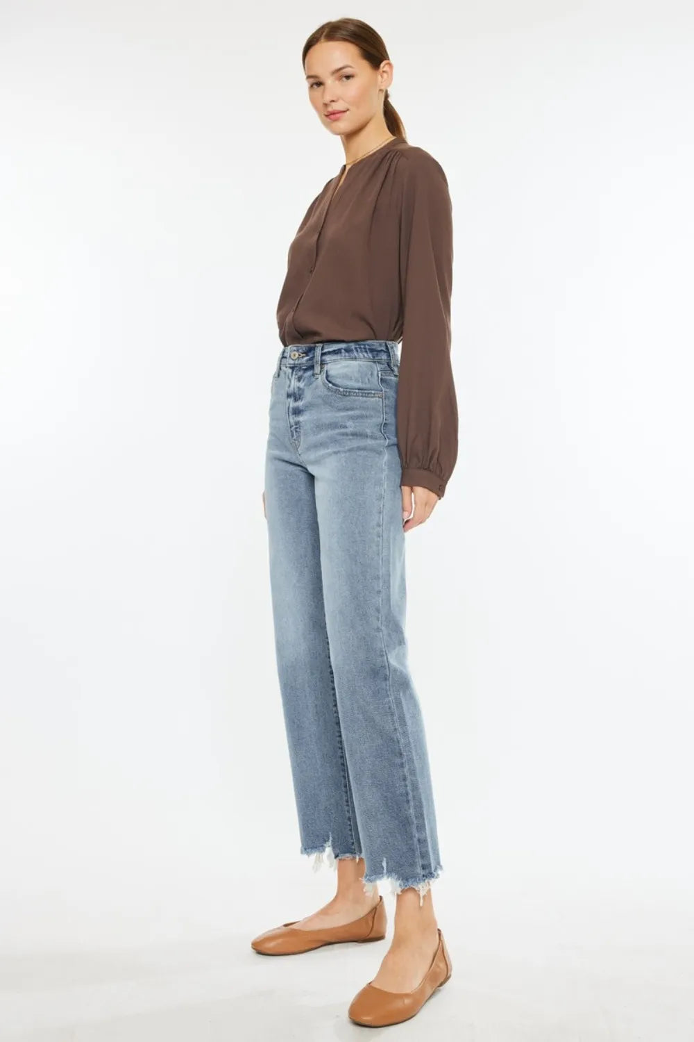 Kancan High Rise Slim Wide Leg Jeans - Brittney MADE