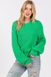 SAGE + FIG Round Neck Drop Shoulder Sweater - Brittney MADE
