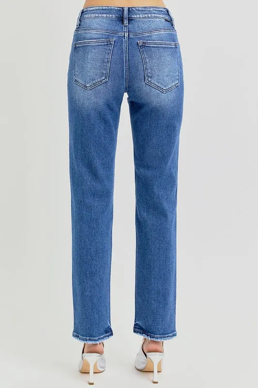 RISEN Mid Rise Ankle Tapered Jeans - Brittney MADE