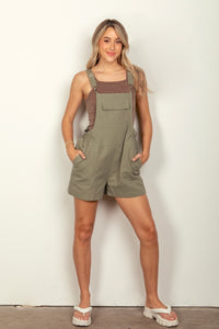 VERY J Adjustable Suspender Overalls with Pockets - Brittney MADE