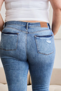 Judy Blue Full Size Release Hem Cropped Bootcut Jeans - Brittney MADE
