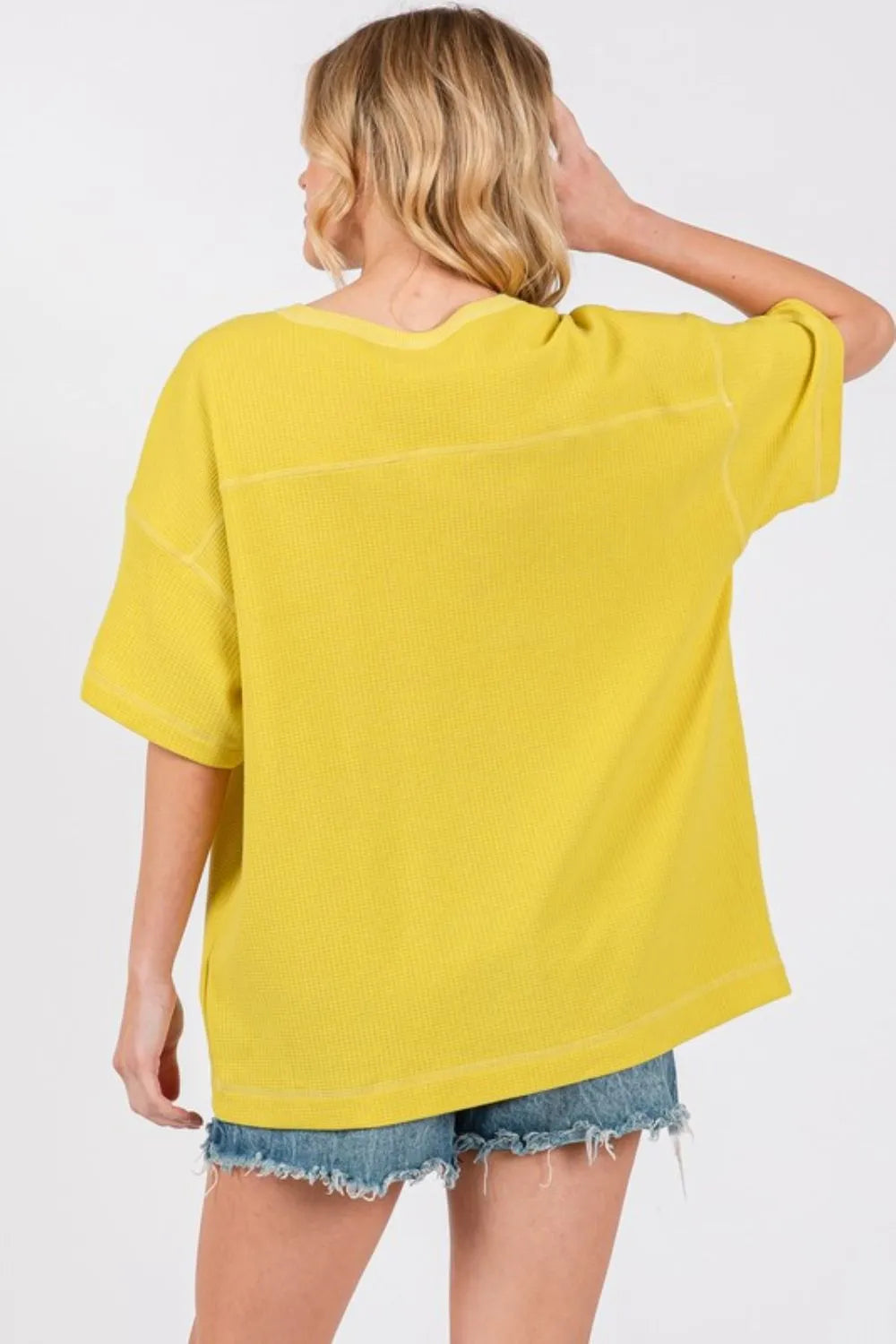 Cesfemme Textured Drop Shoulder T-Shirt - Brittney MADE