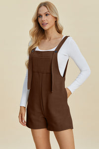Double Take Full Size Texture Sleeveless Romper - Brittney MADE