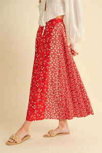 Aemi + Co Floral Elastic Waist Maxi Skirt - Brittney MADE