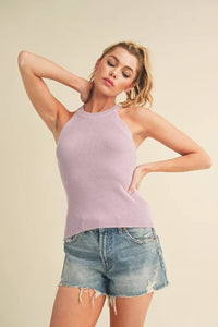 Aemi + Co Grecian Neck Ribbed Tank - Brittney MADE