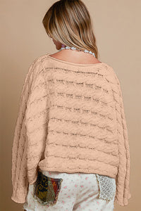 POL Round Neck Cable Knit Cropped Sweater - Brittney MADE