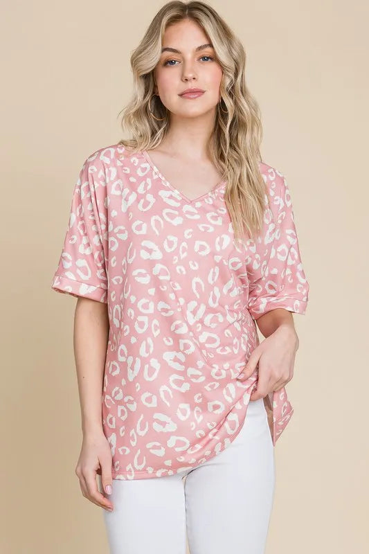 BOMBOM Loose Fit Animal Print Soft Knit Top - Brittney MADE