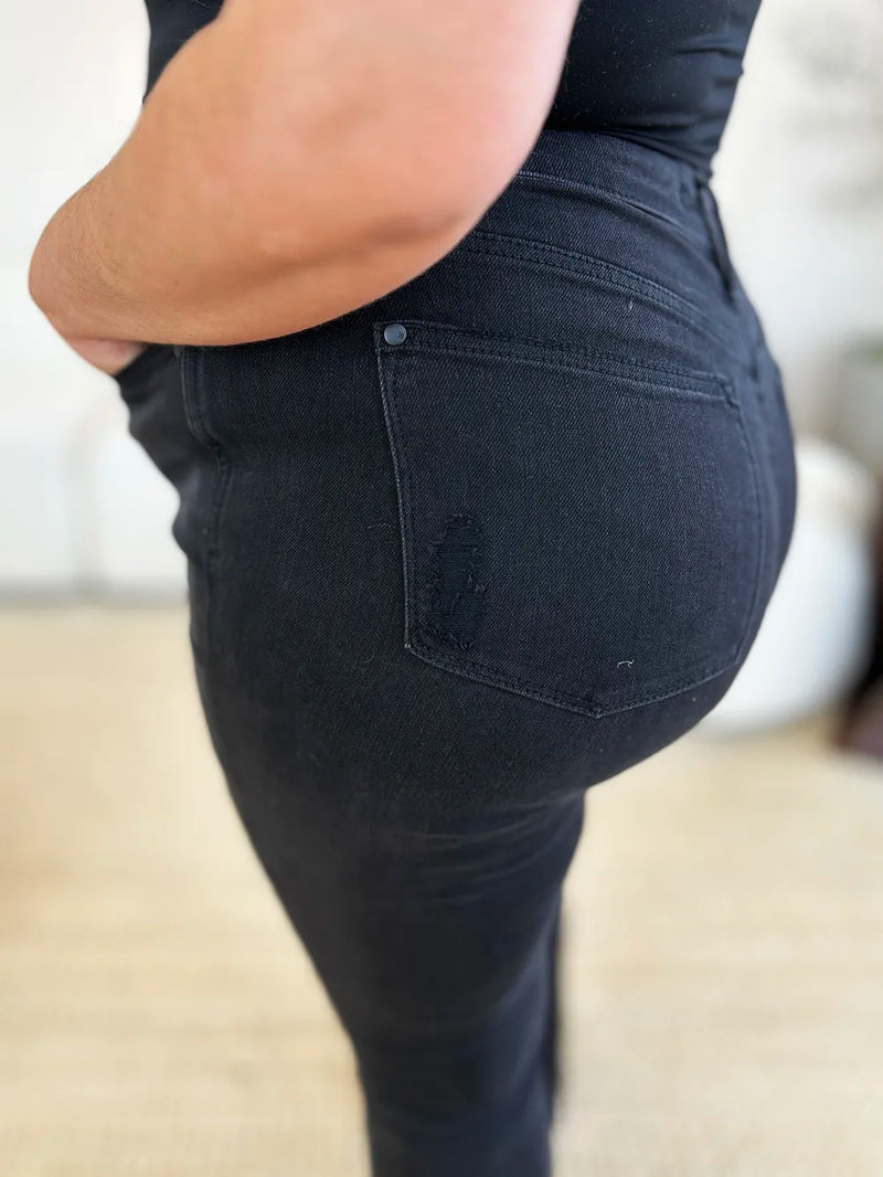 Judy Blue Full Size High Waist Distressed Flare Jeans - Brittney MADE
