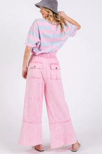 SAGE + FIG Mineral Washed Terry Wide Leg Pants - Brittney MADE