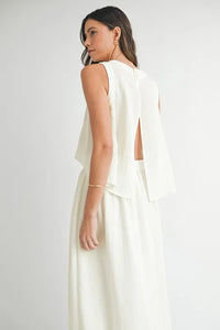 MABLE Wrinkled Round Neck Swing Top and Skirt Set - Brittney MADE